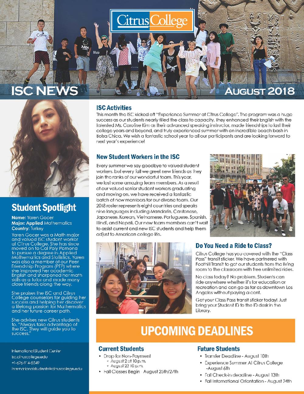 Newsletter August 2018