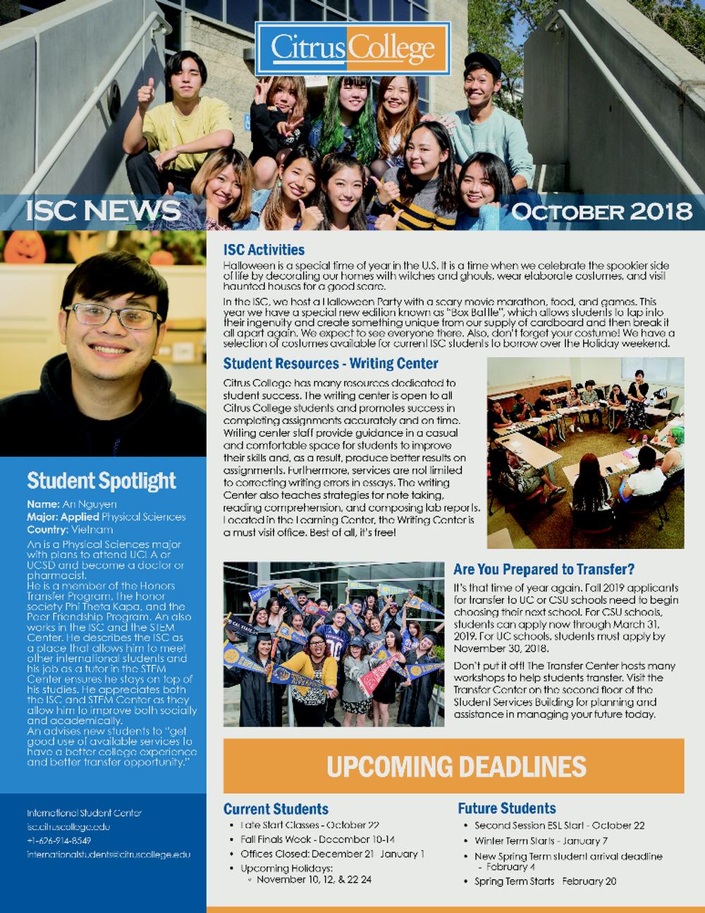 Newsletter - October 2018