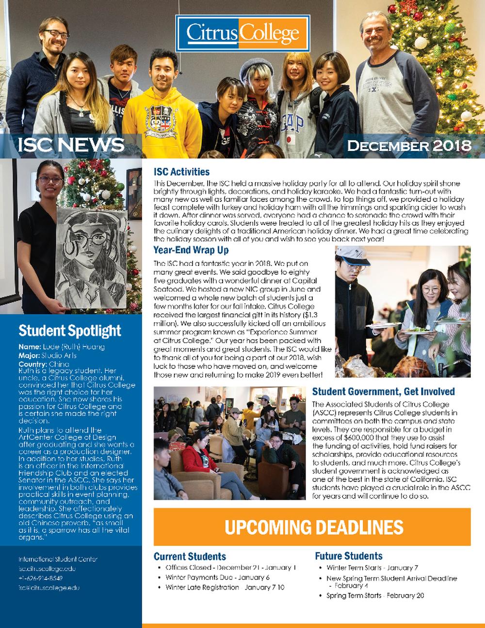 December 2018 Newsletter
