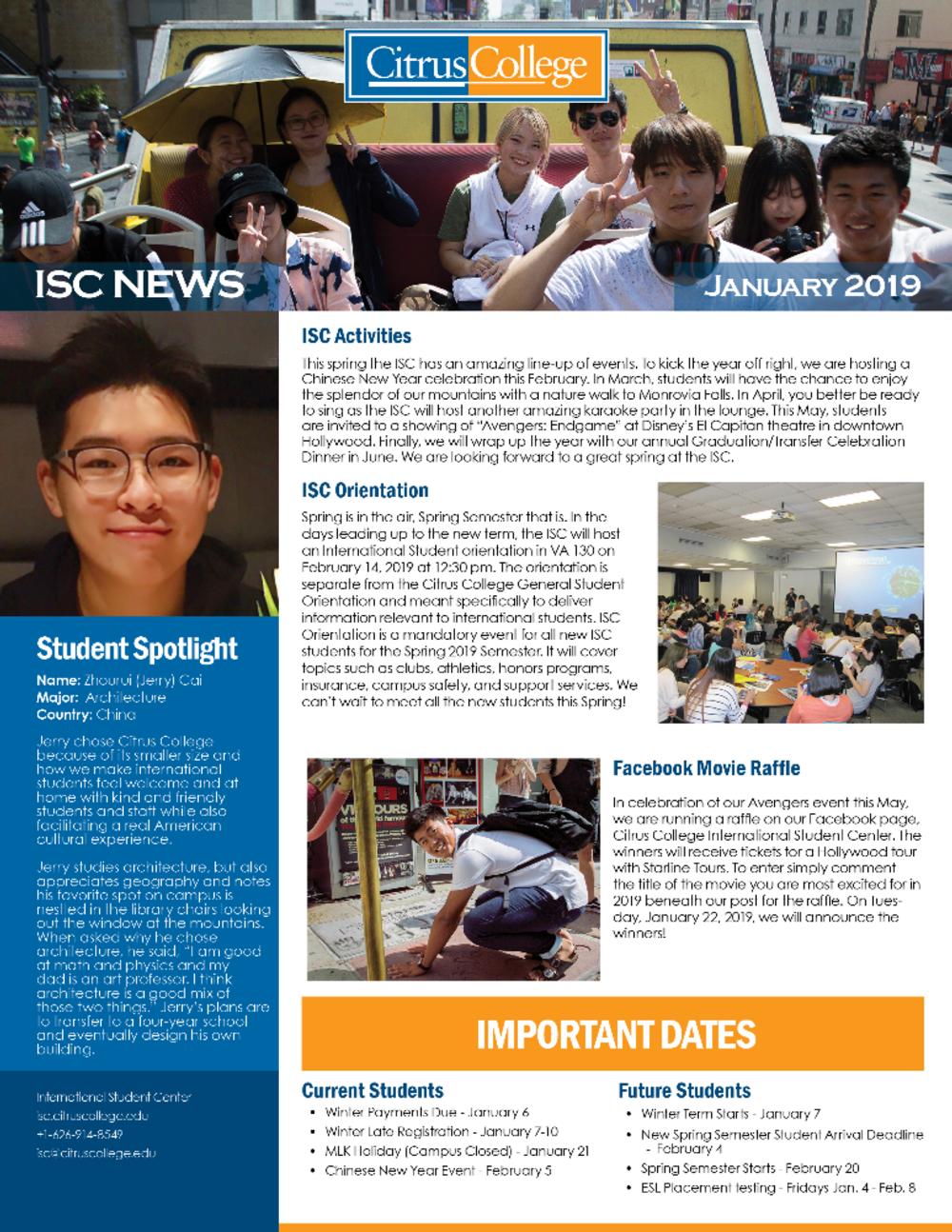 Newsletter Jan 19