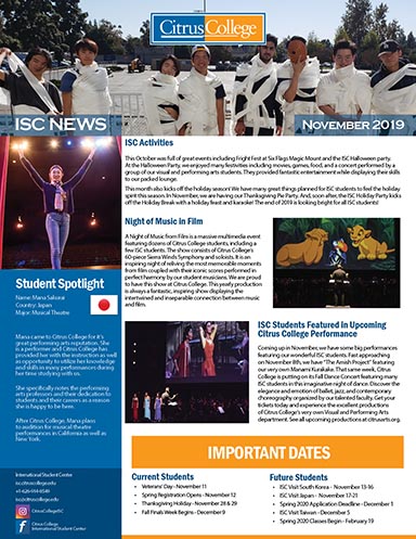 Nov 2019 Newsletter homepage